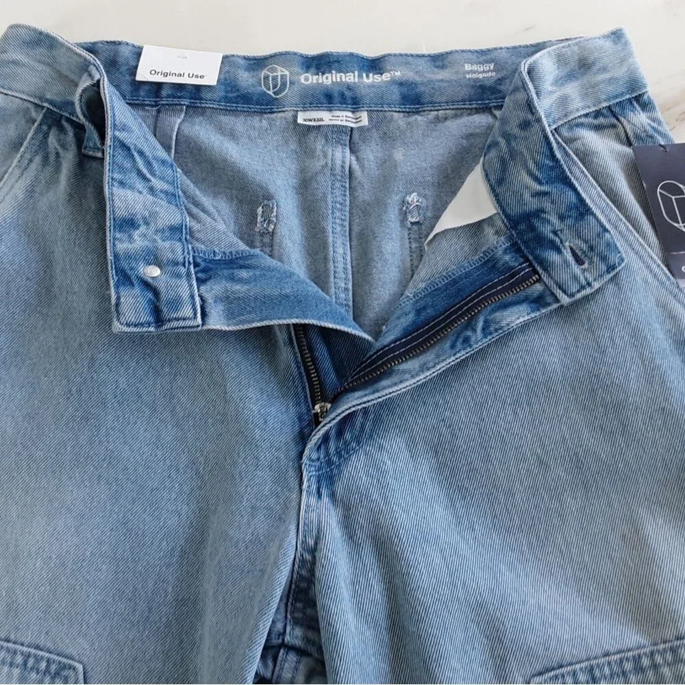 ORIGINAL USE Baggy Carpenters Denim Blue Jeans NWT Sz 30X32L - Unisex
